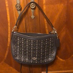 Coach Chelsea Studded Floral Leather Crossbody